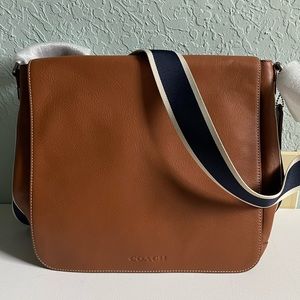 Coach Leather Messenger Saddle Flap Bag #F70555